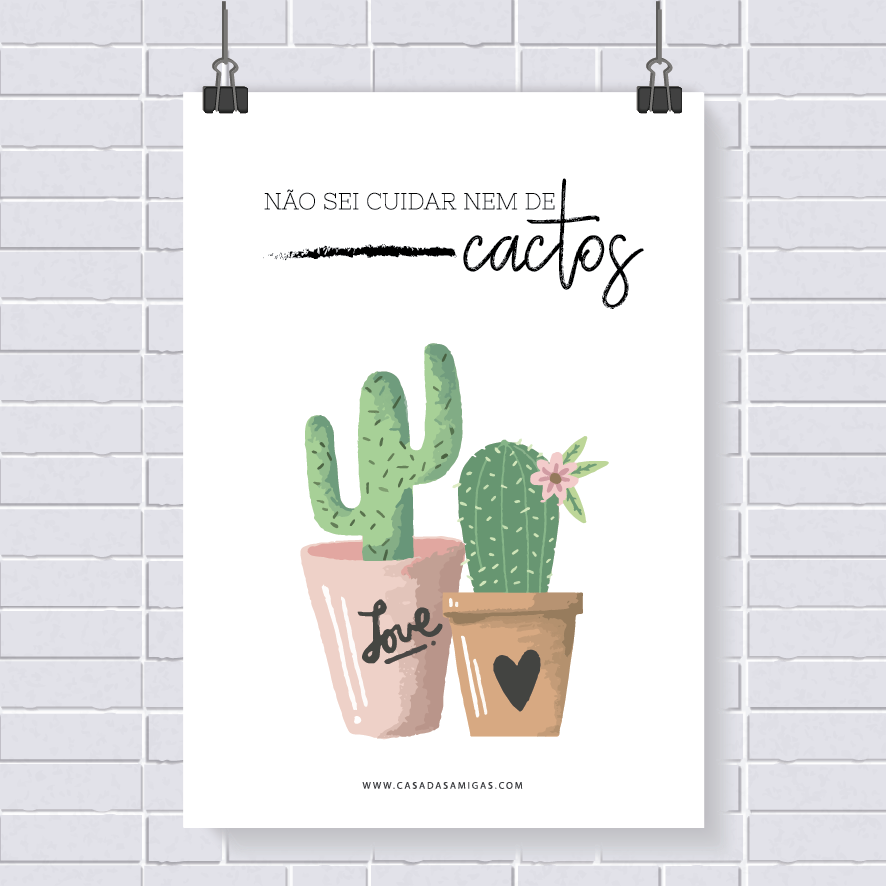 Poster Jardim De Cactus Caquetado Em Pote