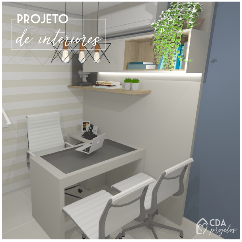 Consultório com madeira e azul | CDA Projetos