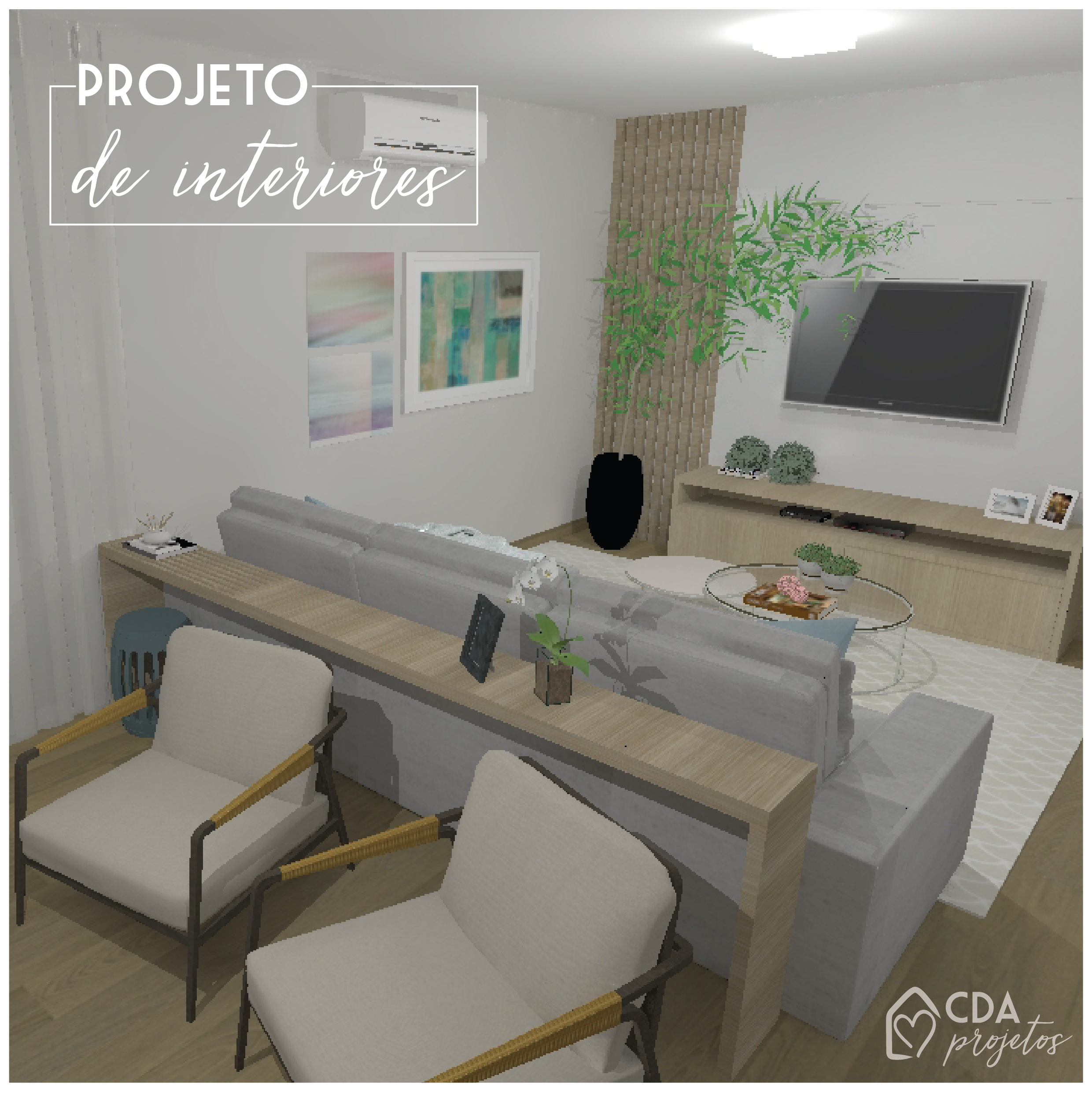 Sala de TV & bar integrados | CDA Projetos