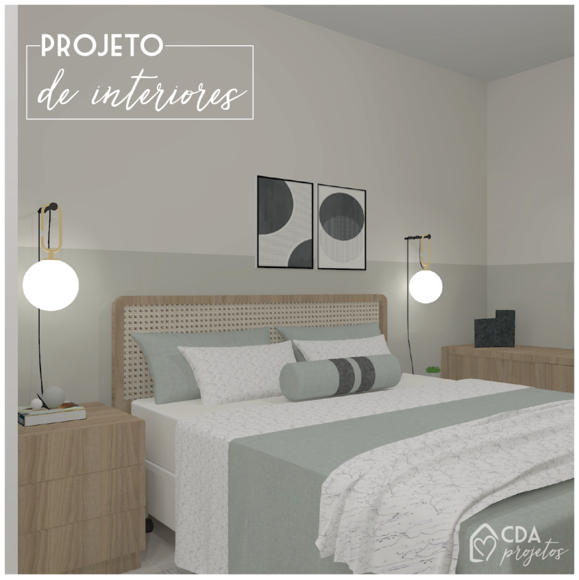 Quarto acolhedor com madeira e palhinha | CDA Projetos