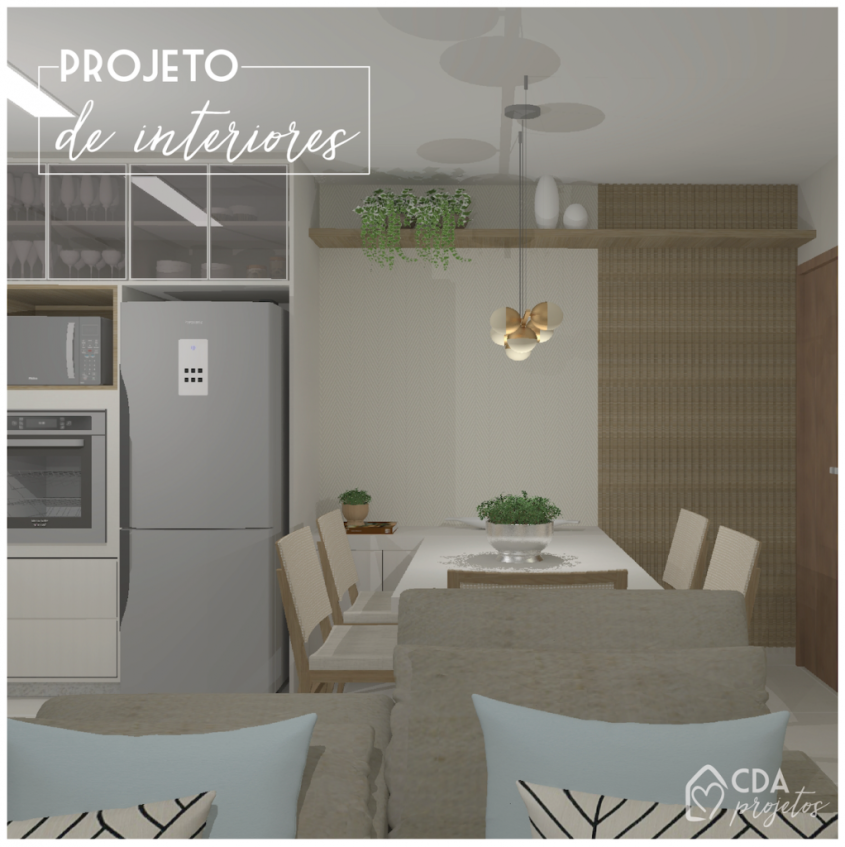 Sala e cozinha integradas |CDA Projetos