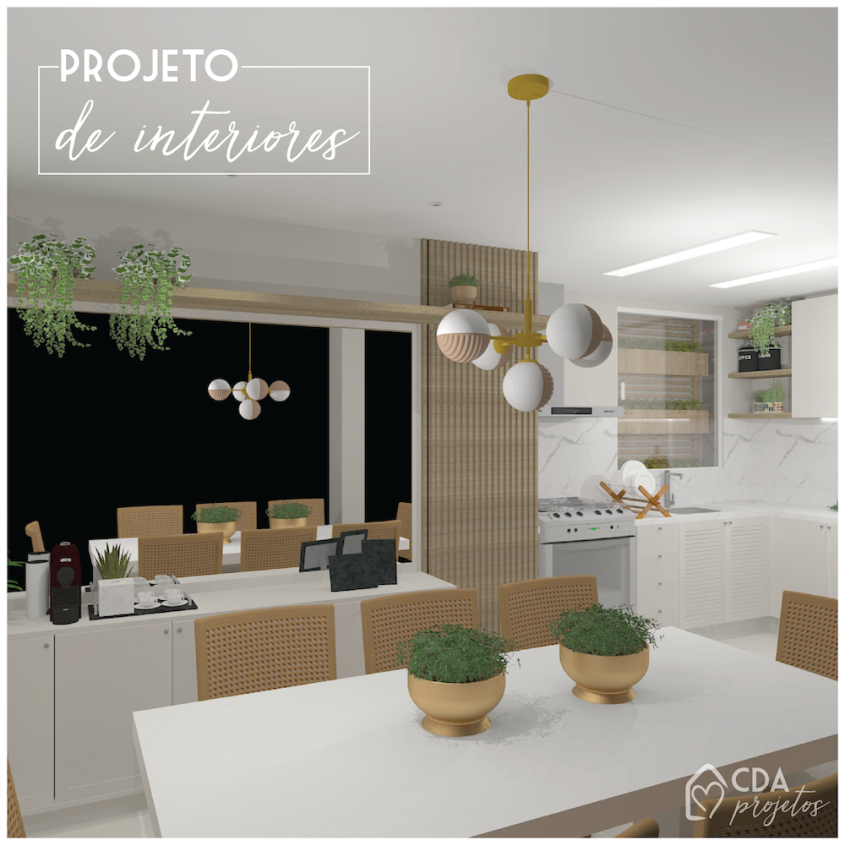 Sala de jantar e cozinha integrados | CDA Projetos
