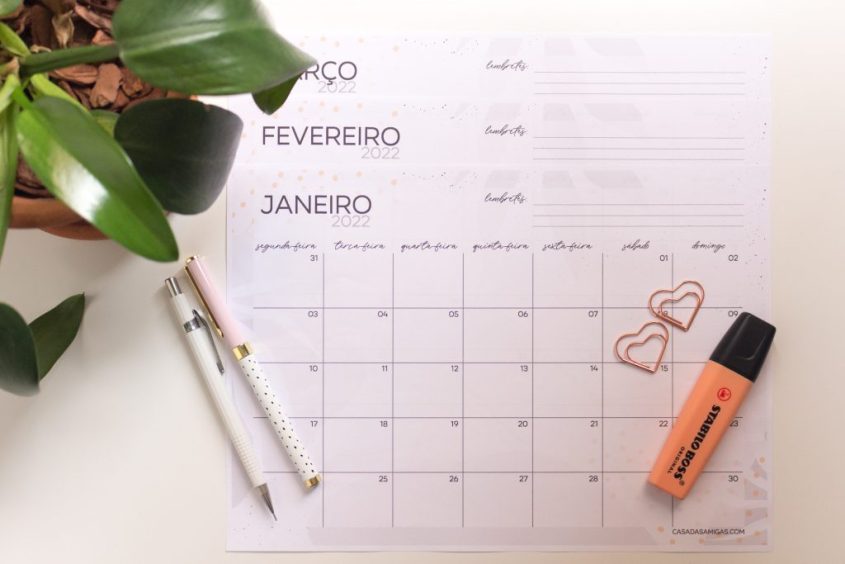 Download: Calendário 1º trimestre 2022
