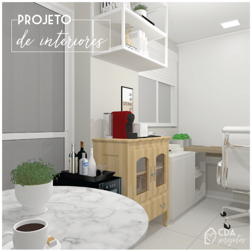 Varanda com home office | CDA Projetos