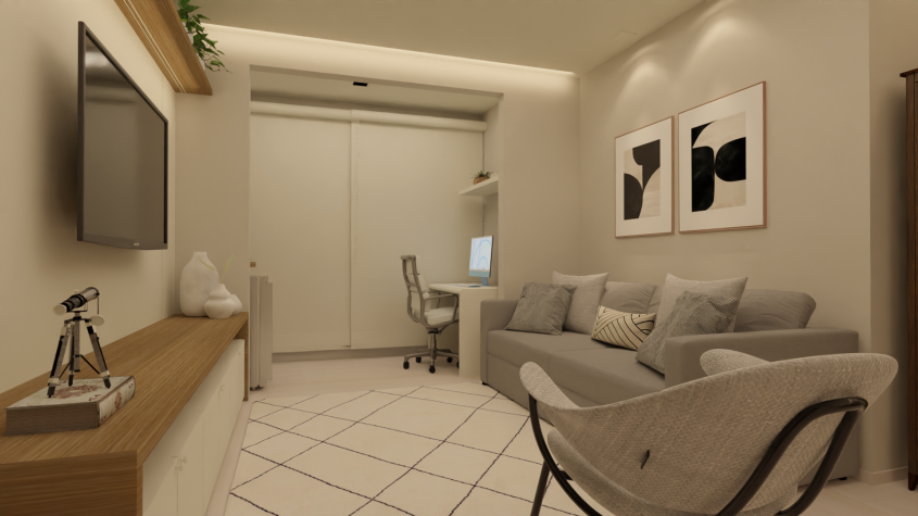 Sala aconchegante com toque de madeira | CDA Projetos